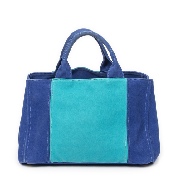 Prada Medium Bicolor Canapa Tote - Picture 5 of 9